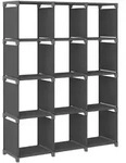W&uuml;rfel-regal 12 F&auml;cher Grau 103x30x141 Cm Stoff Vidaxl