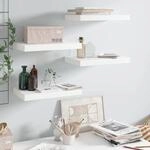 Vidaxl Floating Wall Shelves 4 Pcs High Gloss White 40x23,5x3,8 Cm Mdf