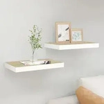 Schweberegale 2 Stk. Eichen-optik Und Wei&szlig; 50x23x3,8 Cm Mdf Vidaxl