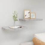 Schweberegale 2 Stk. Betongrau 50x23x3,8 Cm Mdf Vidaxl