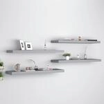 Schwebende Wandregale 4 Stk. Grau 90x23,5x3,8cm Mdf - Vidaxl