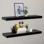 Schweberegale 2 Stk. Schwarz 120x20x3,8 Cm Vidaxl