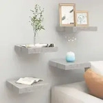 Schweberegale 4 Stk. Betongrau 23x23,5x3,8 Cm Mdf Vidaxl