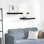 Schweberegale 2 Stk. Schwarz 50x23x3,8 Cm Mdf Vidaxl