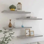 Schweberegale 4 Stk. Betongrau 80x23,5x3,8 Cm Mdf Vidaxl