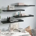 Schweberegale 4 Stk. Hochglanz-schwarz 80x23,5x3,8 Cm Mdf Vidaxl