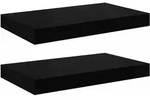 Schweberegale 2 Stk. Schwarz 40x23x3,8 Cm Mdf Vidaxl