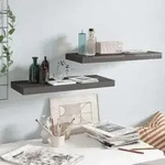 Schweberegale 2 Stk. Hochglanz-grau 60x23,5x3,8 Cm Mdf Vidaxl