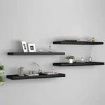 Schweberegale 4 Stk. Schwarz 80x23,5x3,8 Cm Mdf - Vidaxl