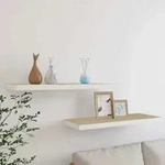 Schweberegale 2 Stk. Eichen-optik Und Wei&szlig; 80x23,5x3,8 Cm Mdf Vidaxl