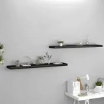Schweberegale 2 Stk. Schwarz 120x23,5x3,8 Cm Mdf Vidaxl