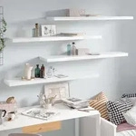 Schweberegale 4 Stk. Hochglanz-wei&szlig; 120x23,5x3,8 Cm Mdf - Vidaxl