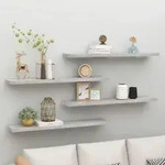 Schweberegale 4 Stk. Betongrau 120x23,5x3,8 Cm Mdf - Vidaxl