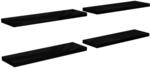 Schweberegale 4 Stk. Hochglanz-schwarz 120x23,5x3,8 Cm Mdf Vidaxl