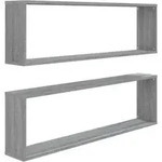 Wandregale 2 Stk. Grau Sonoma 100x15x30 Cm Holzwerkstoff Vidaxl