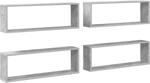 W&uuml;rfelregale 4 Stk. Betongrau 80x15x26,5 Cm Holzwerkstoff Vidaxl