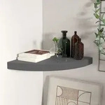 Eck-schweberegal Hochglanz-grau 35x35x3,8 Cm Mdf Vidaxl