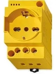 Finder Schutzkontakt-steckdose F&uuml;r Din-schiene, 7u.00.8.230.0012, Gelb, Led
