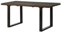 Massivmoebel24.de - Esstisch Mit Glas Und Altholz 180x90x80,5 Braun Lackiert Sevilla