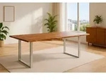 Sam Outillage - Esstisch Baumkante Massiv Akazie Nougatfarben 200 X 100 Cm...