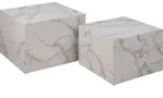 Ebuy24 - Dice Couchtisch Marmor 2 St&uuml;ck Dekor Weiss.