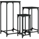 Satztische 3 Stk. Schwarz Holzwerkstoff Vidaxl