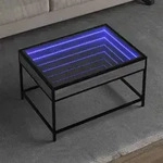 Vidaxl Coffee Table With Infinity Led Grey Sonoma 70x50x41 Cm
