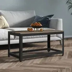 Couchtisch Grau Und Schwarz 90x45x45 Cm Mdf Und Eisen Vidaxl