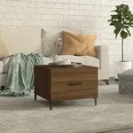 Couchtisch Mit Metallbeinen Braun Eichen-optik 50x50x40 Cm Vidaxl