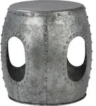 Womo-design - Beistelltisch Vantaa Rund &Oslash;38x43 Cm Silber, Unikat,...