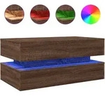 Vidaxl - Couchtisch Mit Led-leuchten Braun Eichen-optik 90x50x40 Cm