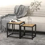 Beistelltische 2 Stk. Mdf Schwarz Und Gelb Vidaxl