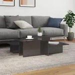 Couchtische 2 Stk. Hochglanz-grau Holzwerkstoff - Vidaxl