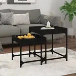 Beistelltische 2 Stk. Schwarz Holzwerkstoff Vidaxl