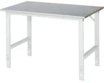 Arbeitstisch Tom Bxtxh 1250x800x760-1080mm, Stahlblech Arbeitsplatte - Rau
