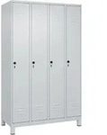 C+p Spind Classic Plus, F&uuml;&szlig;e, 4 Abteile, 1950x1200x500mm, 7035/7035 Verschluss