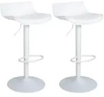 2er Set Barhocker Aveiro Kunstleder Wei&szlig;