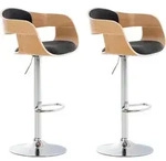 Clp - 2er Set Barhocker Kingston Stoff Natura/dunkelgrau
