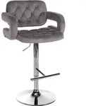 Clp - Barhocker Dublin Samt Grau Metall In Chromoptik