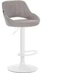 Barhocker Milet Stoff Grau Wei&szlig;