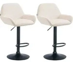 2er Set Barhocker Braga Samt Creme Metall Matt Schwarz