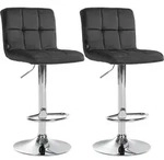 Clp - 2er Set Barhocker Peru Samt Dunkelgrau Chrom