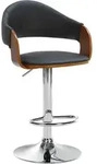 Barhocker Nilse Kunstleder Walnuss/schwarz Chrom