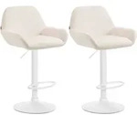 Clp - 2er Set Barhocker Braga Samt Creme Metall Matt Weiss