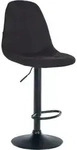 Barhocker Elmore Stoff Schwarz Metall Matt Schwarz
