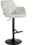 Barhocker Natoma Samt Creme Metall Matt Schwarz