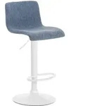 Barhocker Hover Stoff Blau Metall Matt Weiss
