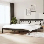 Massivholzbett Grau Kiefer 200x200 Cm Vidaxl