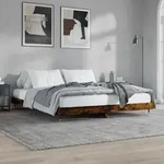 Bettgestell Ohne Matratze R&auml;uchereiche 120x200 Cm Holzwerkstoff Vidaxl