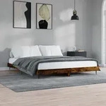 Bettgestell Ohne Matratze R&auml;uchereiche 120x200 Cm Holzwerkstoff Vidaxl